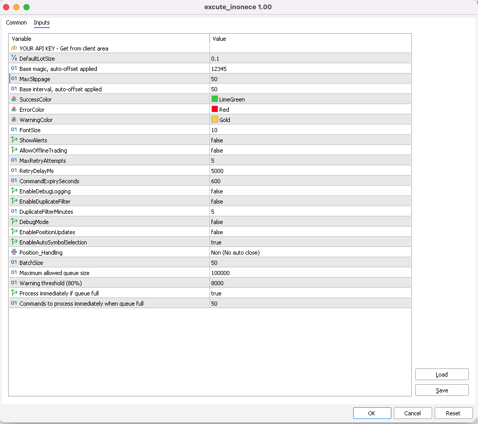 MT5 EA Configuration
